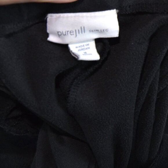 J. Jill Pure Jill Corded Wool Velour Pants Black Soft Slim Leg Size M Pull On - Picture 3 of 9